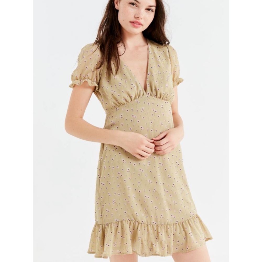 Urban Outfitters Puff-Sleeve Mini Dress